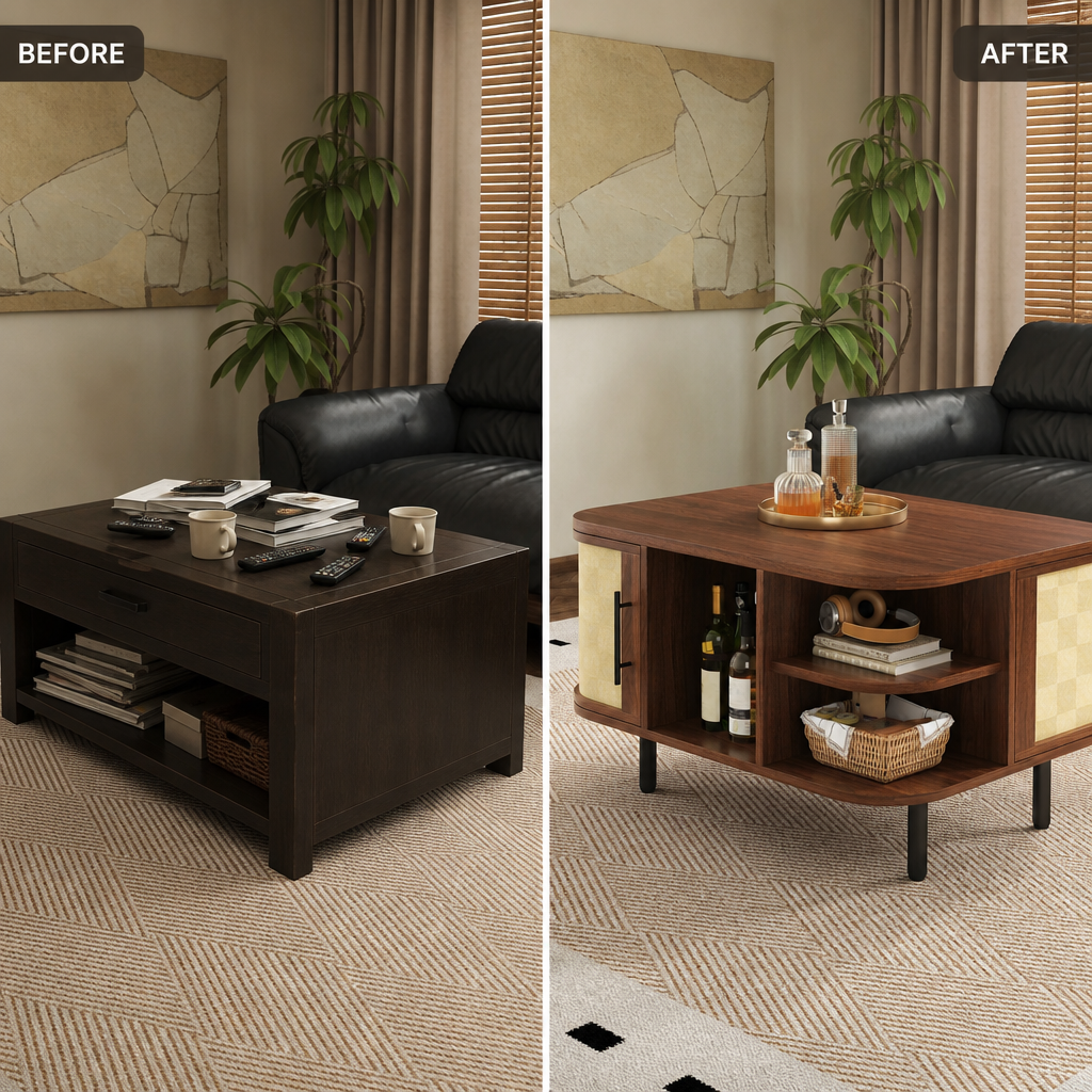 Table basse style japanti Solaro