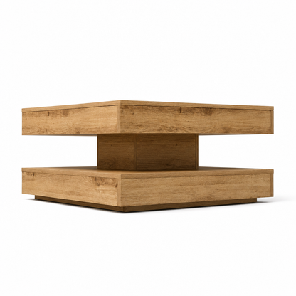 Table basse rotative en chêne Sonoma