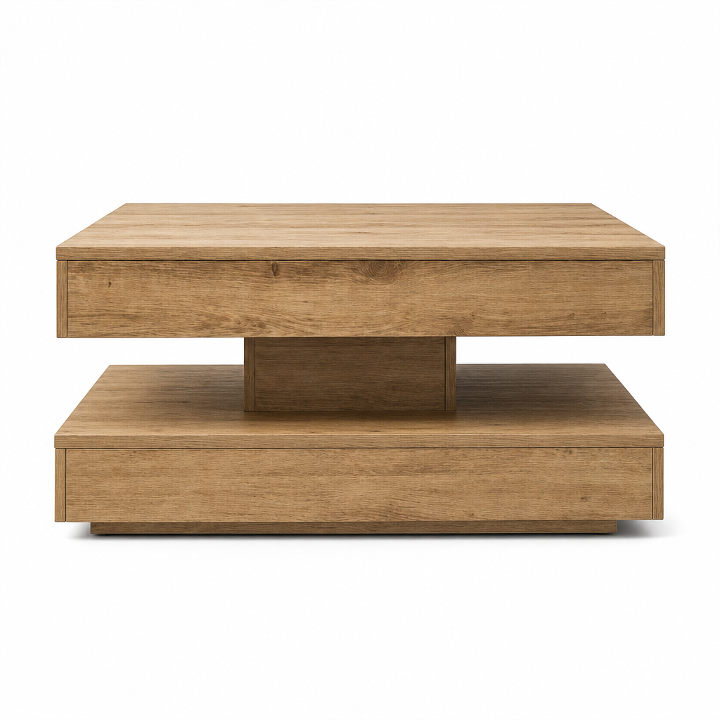 Table basse rotative en chêne Sonoma