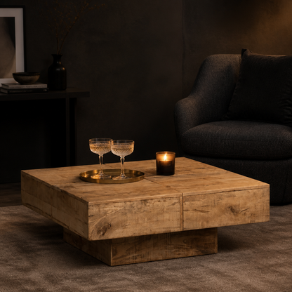 Table basse en bois massif Luna