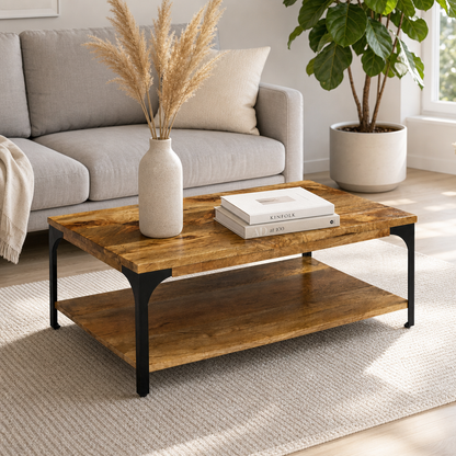 Table basse en bois massif Hudson