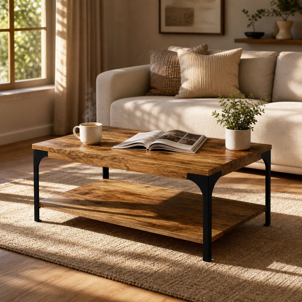 Table basse en bois massif Hudson