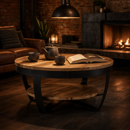 Table basse ronde en bois Rondi