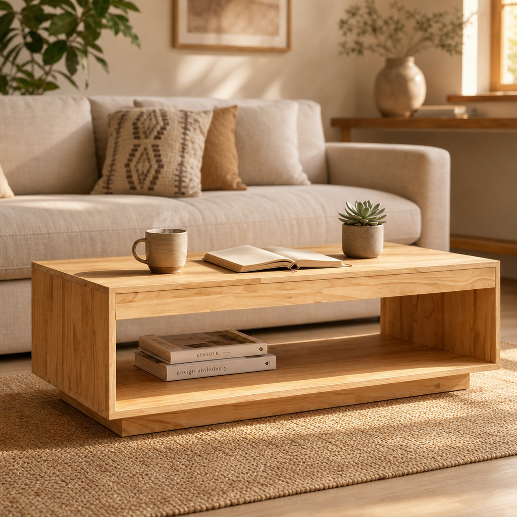 Table basse en bois clair Horizon