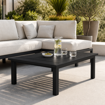 Table basse aluminium noire