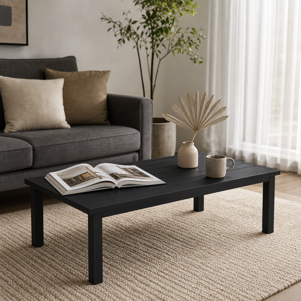 Table basse aluminium noire