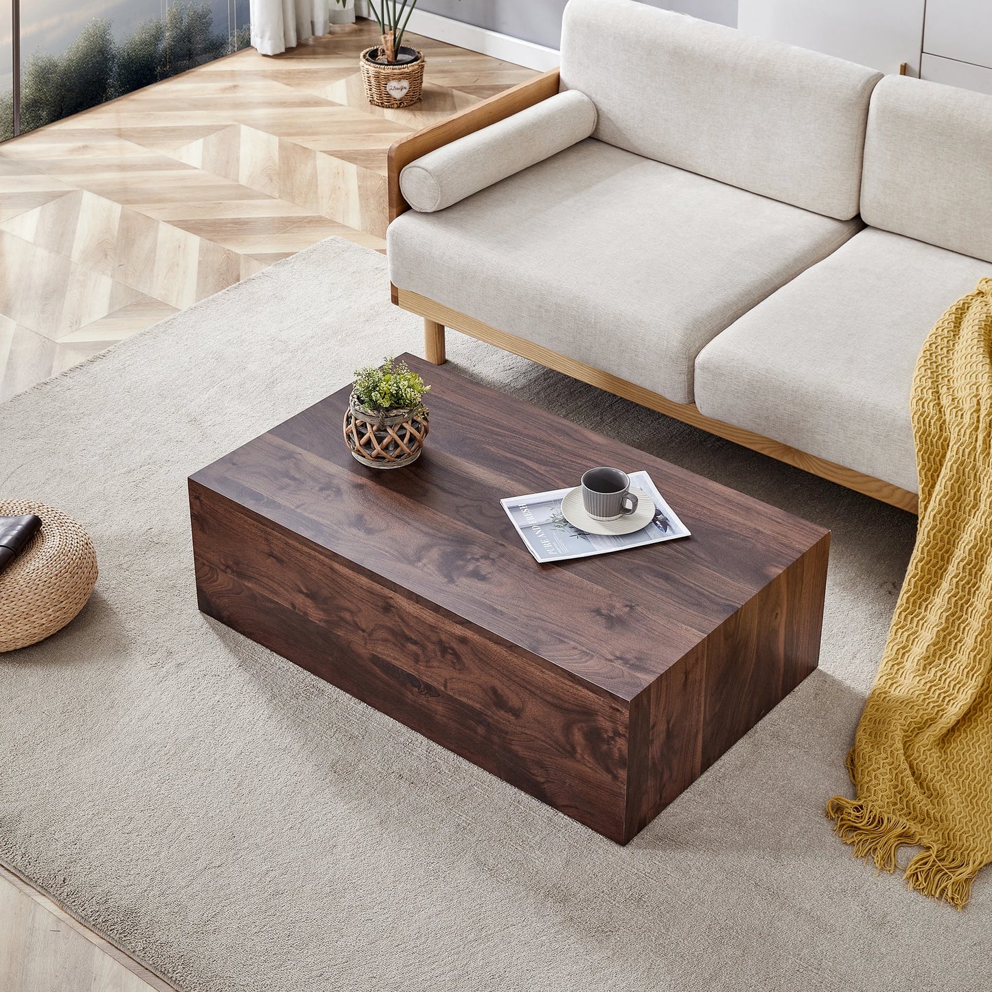 Table basse noyer